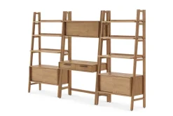 New Seb Wall Desk with Bookshelf Set Shelves & Bookcases