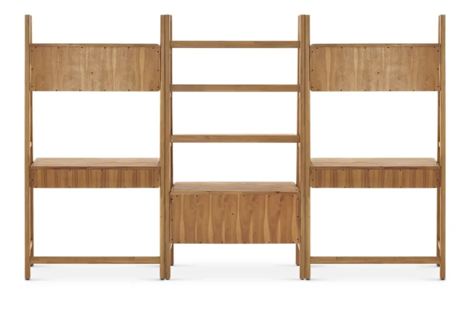 New Seb Wall Desk with Bookshelf Set Shelves & Bookcases