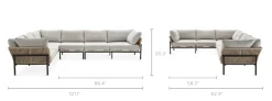 Best Sierra Outdoor Extended L-Shape Sectional Sofa Outdoor Sofas