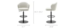 Best Simone Performance Bouclé Counter Stool, Matt Black Stools & Bar Stools