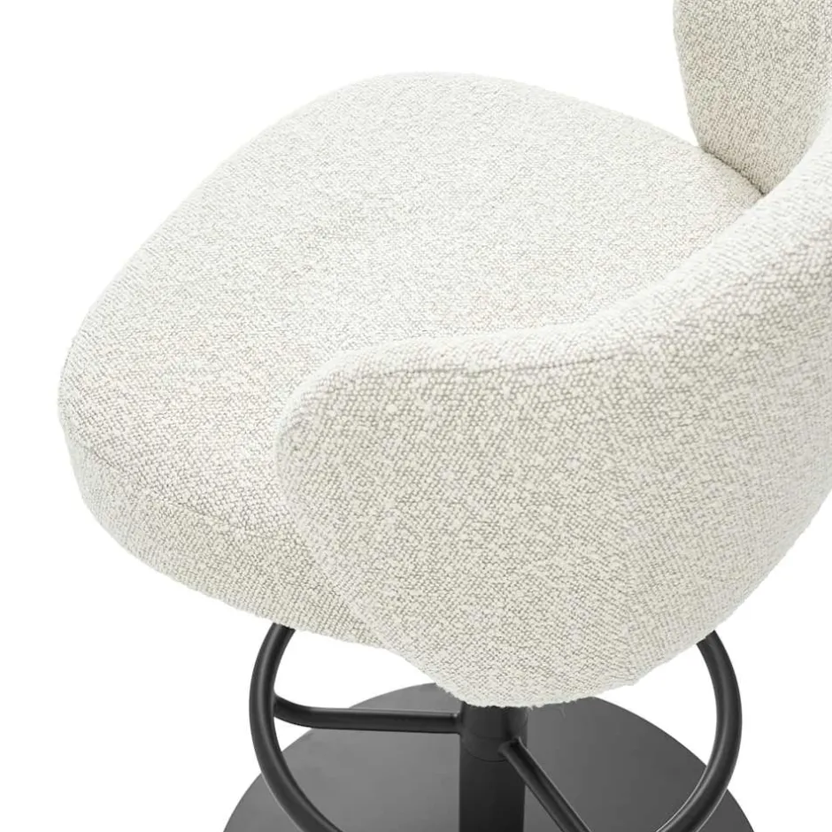 Best Simone Performance Bouclé Counter Stool, Matt Black Stools & Bar Stools