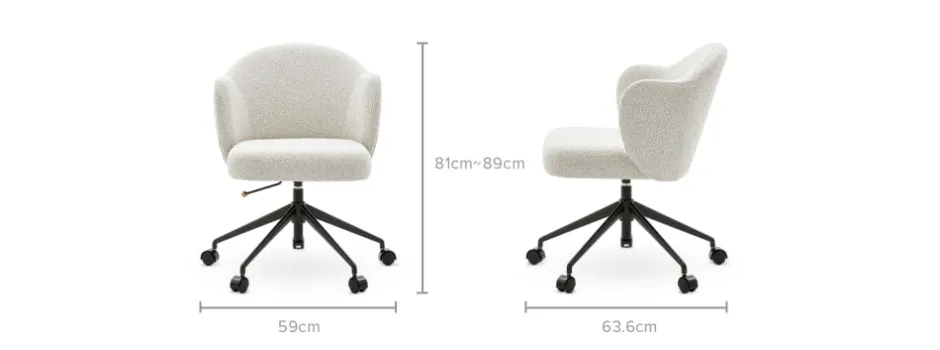 Best Simone Performance Bouclé Office Chair, Matte Black Office Chairs