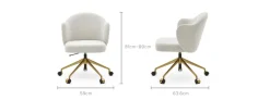 Discount Simone Performance Bouclé Office Chair, Antique Brass Office Chairs