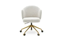 Discount Simone Performance Bouclé Office Chair, Antique Brass Office Chairs