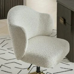Discount Simone Performance Bouclé Office Chair, Antique Brass Office Chairs