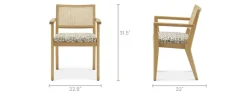 Clearance Sloane Cane Chair with Armrest Dining Chairs