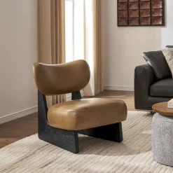 Fashion Solange Leather Chair Armchairs And Accent Chairs|Small Living Room Furniture