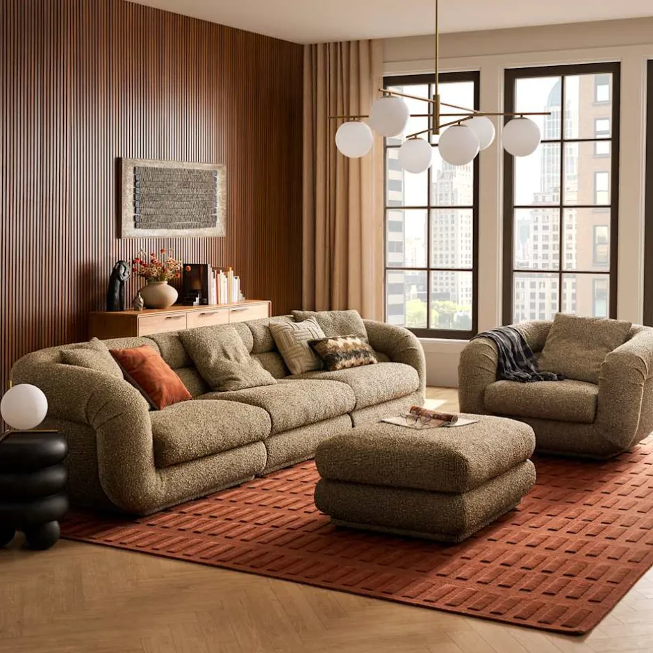 Fashion Solari Performance Fabric Ottoman Footstools, Ottomans & Poufs