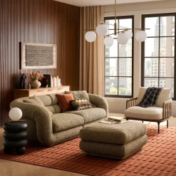 Best Solari Performance Fabric Sofa with Ottoman Living Room Sets|Living Room Sets