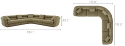 Hot Solari Performance Fabric L-Shaped Sectional Sofa Sectional Sofas