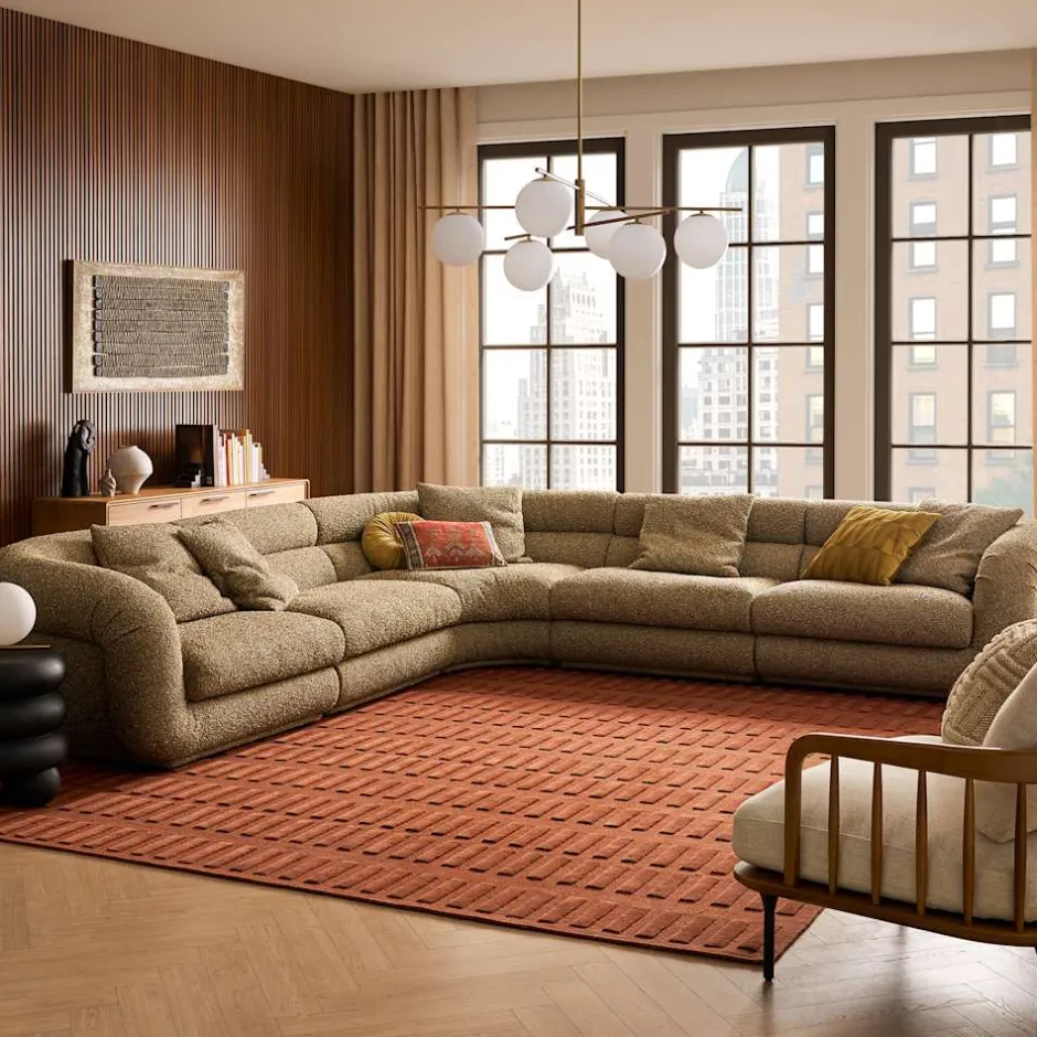 Hot Solari Performance Fabric L-Shaped Sectional Sofa Sectional Sofas