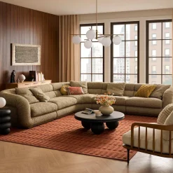 Hot Solari Performance Fabric L-Shaped Sectional Sofa Sectional Sofas