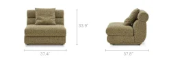 Discount Solari Performance Fabric Armless Sofa Armchairs And Accent Chairs|Modular Sofas