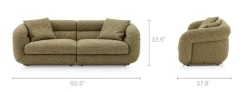 Hot Solari Performance Fabric Sofa 3 Seater Sofas
