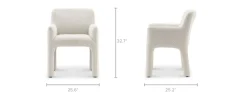 Online Sonia Performance Bouclé Dining Arm Chair Office Chairs|Dining Chairs
