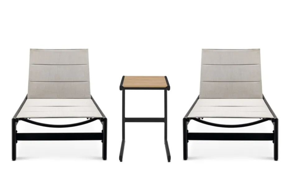 Sale Sorrento Outdoor 2 Chaise Lounges & C-Side Table Set Outdoor Lounge Chairs|Outdoor Furniture Sets