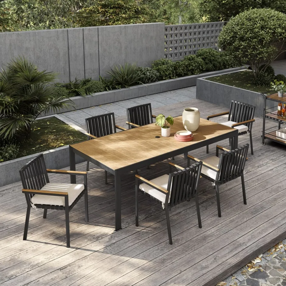 Online Sorrento Outdoor Dining Table with 6 Chairs Outdoor Chairs & Bar Stools|Outdoor Dining & Bar Tables
