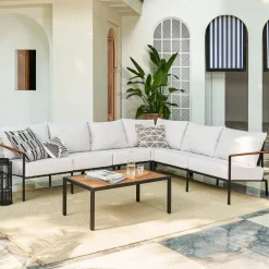 New Sorrento Outdoor Extended L-Shape Sectional Sofa Outdoor Sofas