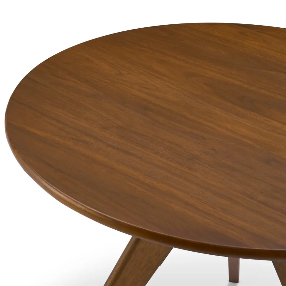 Sale Tribeca Round Dining Table with 2 Austen Dining Arm Chairs, Walnut Stain Small Dining Room Furniture|Dining Room Furniture Sets