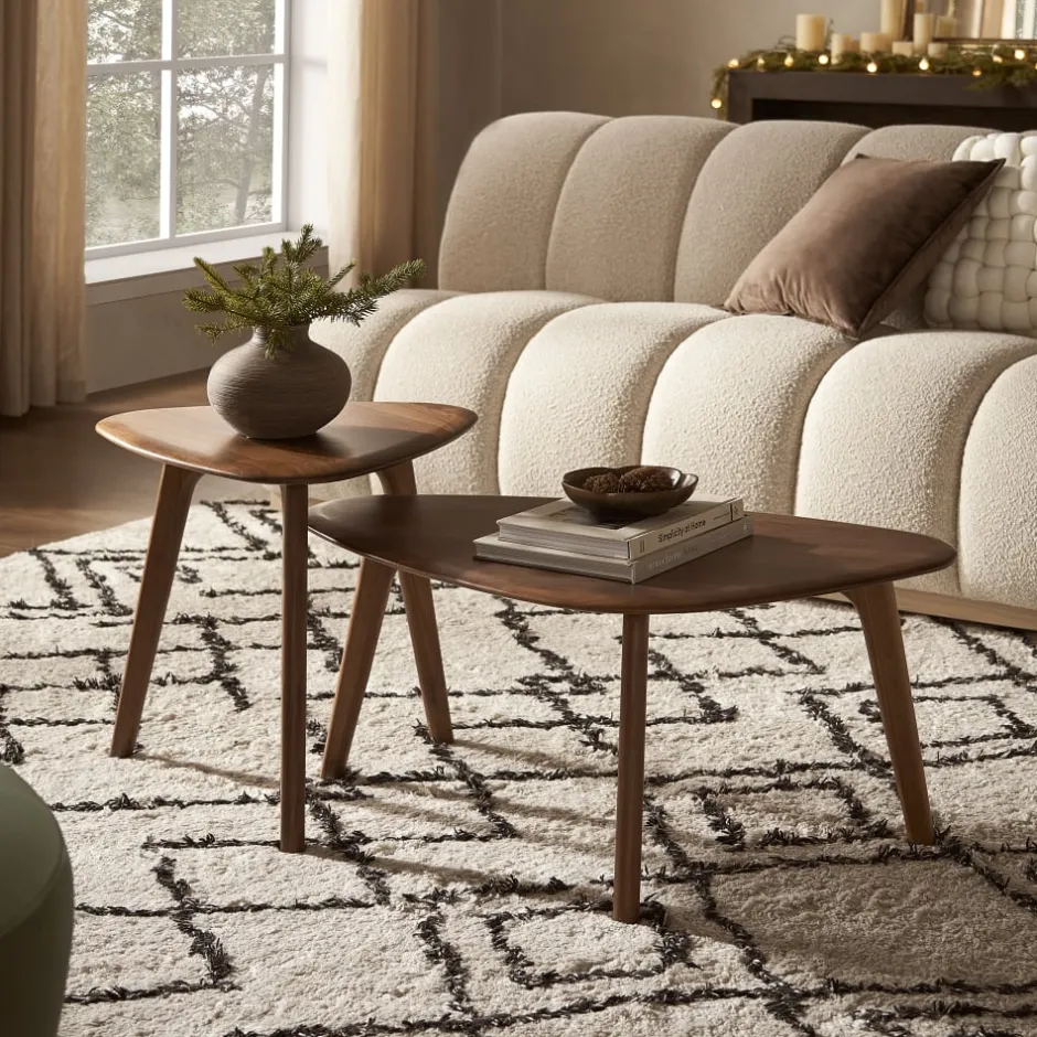 Discount Vincent Coffee Table Set, Walnut Coffee Tables|Small Living Room Furniture