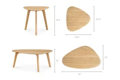 Sale Vincent Coffee Table Set, Oak Coffee Tables|Small Living Room Furniture
