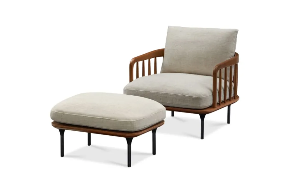 Outlet Wayne Armchair with Ottoman Armchairs And Accent Chairs|Living Room Sets
